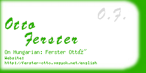 otto ferster business card